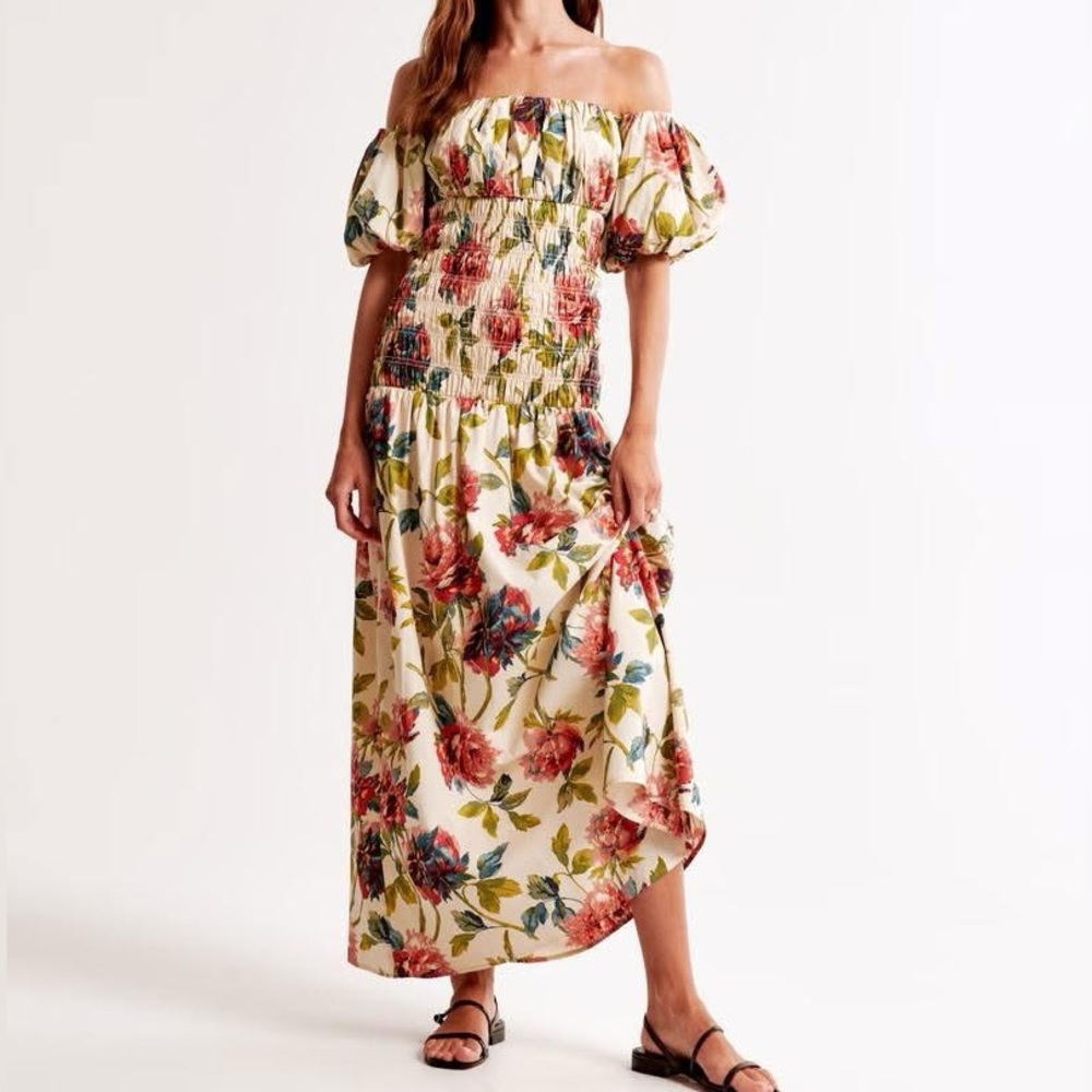 Smocked Drop-Waist Maxi Dress